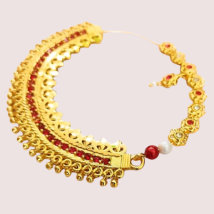 Elegant Gold-Plated Garhwali Nath â€“ Big Size Tradition